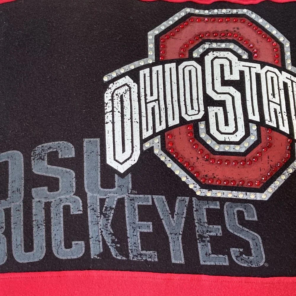 Ohio State University Buckeyes vintage upcycled t-shirt 16x16 throw pillow cover